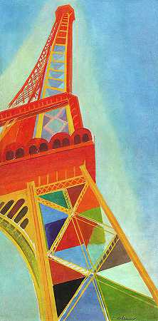 埃菲尔铁塔，1926年`The Eiffel Tower, 1926 by Robert Delaunay