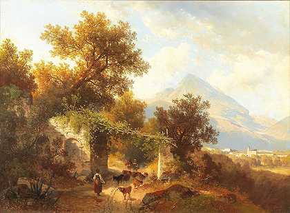 在蒂罗尔南部萨尔卡山谷，与蒙特·S·马蒂诺一起观看瓦隆`View Of Varrone With Monte S. Martino In The Sarca Valley, South Tyrol by Carl Hasch