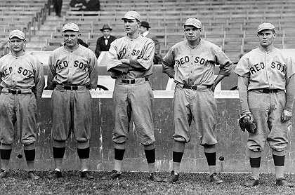 贝比鲁斯和其他红袜队投手，1915年`Babe Ruth and other Red Sox Pitchers, 1915 by American School