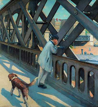 欧洲桥，法国`The Europe Bridge, France by Gustave Caillebotte