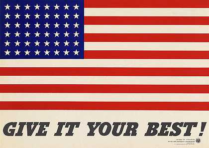尽力而为，美国国旗`Give It Your Best, American Flag by American School
