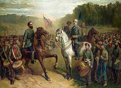 李将军和杰克逊将军的最后一次会面`Last Meeting between Generals Lee and Jackson by American Civil War
