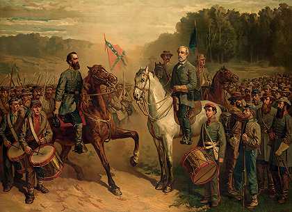 李将军和杰克逊将军的最后一次会面`The Last Meeting between Generals Lee and Jackson by American Civil War