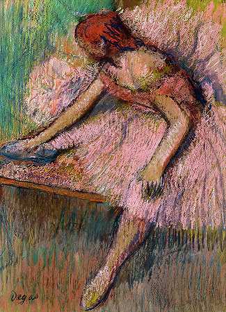 粉红舞者`Dancer in Pink by Edgar Degas