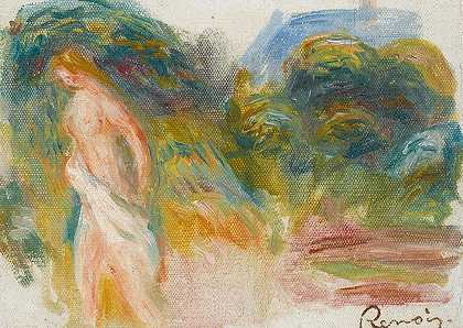 裸体女人与风景`Femme Nue Et Paysage (circa 1907) by Pierre-Auguste Renoir