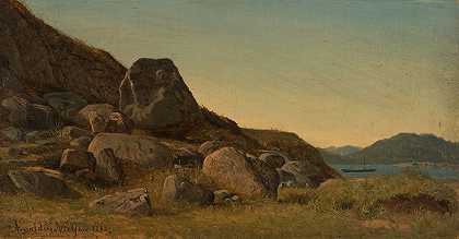 南方景观`Sørlandsk landskap (1868) by Amaldus Nielsen