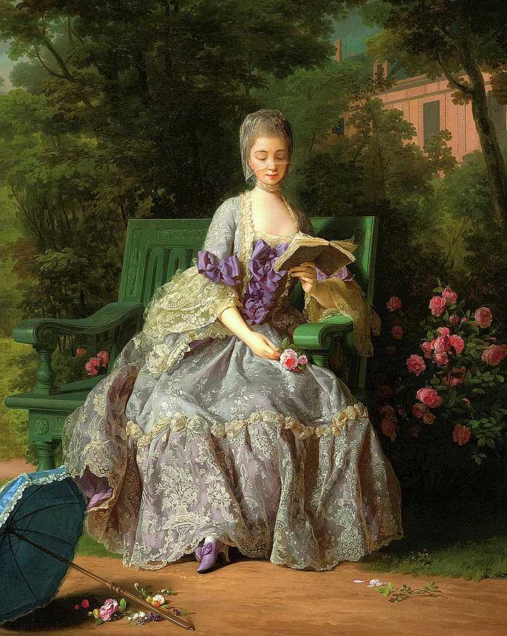 兰巴勒公主萨伏伊的玛丽·特蕾丝·路易丝画像`Portrait of Marie Therese Louise of Savoy, Princesse de Lamballe by Jean-Baptiste Charpentier the Elder