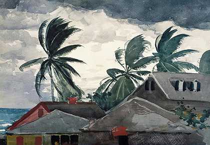 巴哈马飓风`Hurricane, The Bahamas by Winslow Homer