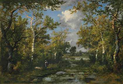 枫丹白露森林的空地`Clairière Dans La Forêt De Fontainbleau (1869) by Narcisse-Virgile Diaz de La Peña