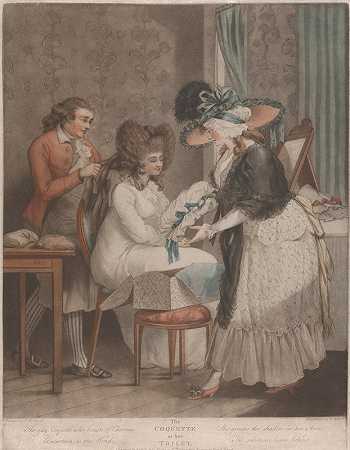 她厕所里的风骚女郎`The Coquette at Her Toilet (1787) by George Morland