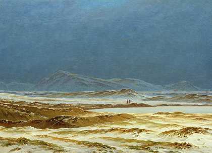 《北方风景》，1825年春天`Northern Landscape, Spring, 1825 by Caspar David Friedrich