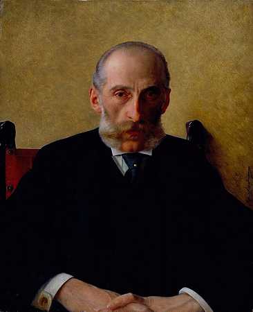 伊西多·格维希肖像`Portrait Of Isidor Gewitsch (circa 1900) by Isidor Kaufmann