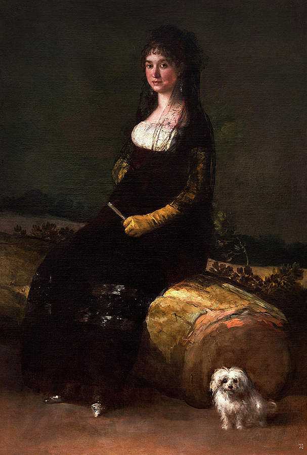 华金娜挂锁李嘉图肖像`Portrait of Joaquina Candado Ricarte by Francisco de Goya