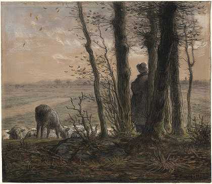落叶`Falling Leaves (c. 1866) by Jean-François Millet