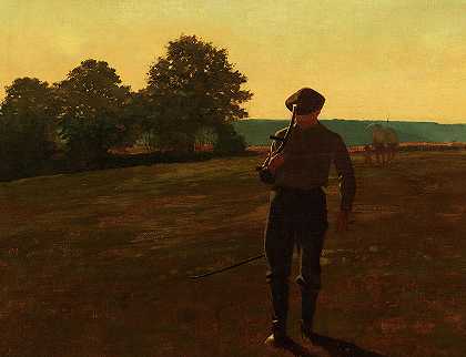 手持镰刀的人，1869年`Man with a Scythe, 1869 by Winslow Homer