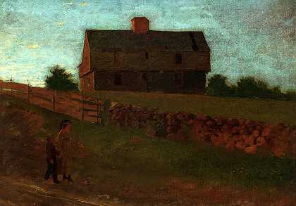 1875年缅因州约克市加里森大厦`Garrison House, York, Maine, 1875 by Winslow Homer