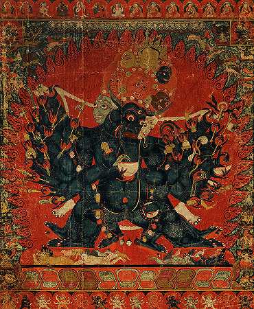 西藏死亡的毁灭者雅曼塔卡·金刚拉布拉瓦`Yamantaka Vajrabhairava, Destroyer of Death, Tibet by Tibetan Buddhism