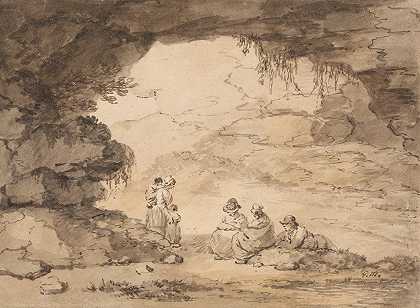 洞穴中的农民`Peasants in a Grotto by George Morland