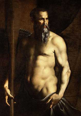 安德里亚·多丽娅饰演海王星的肖像`Portrait of Andrea Doria as Neptune by Bronzino