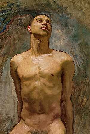 男性裸体，托马斯·尤金·麦凯勒`Male Nude, Thomas Eugene McKeller by John Singer Sargent