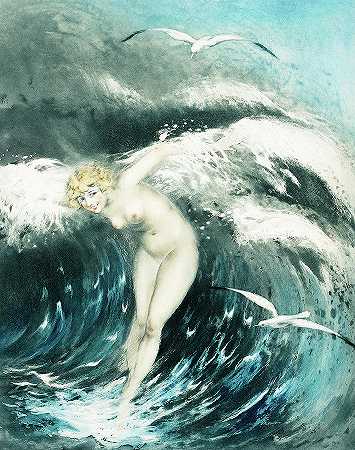 1931年波浪中的维纳斯`Venus in the Waves, 1931 by Louis Icart