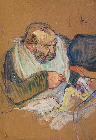 佩恩医生`Dr. Pean Operating by Henri de Toulouse-Lautrec