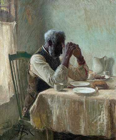 老人，感恩的穷人`Old Man, The Thankful Poor by Henry Ossawa Tanner
