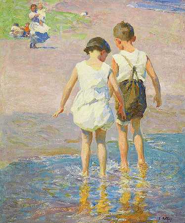 兄弟姐妹，1915年`Brother and Sister, 1915 by Edward Henry Potthast