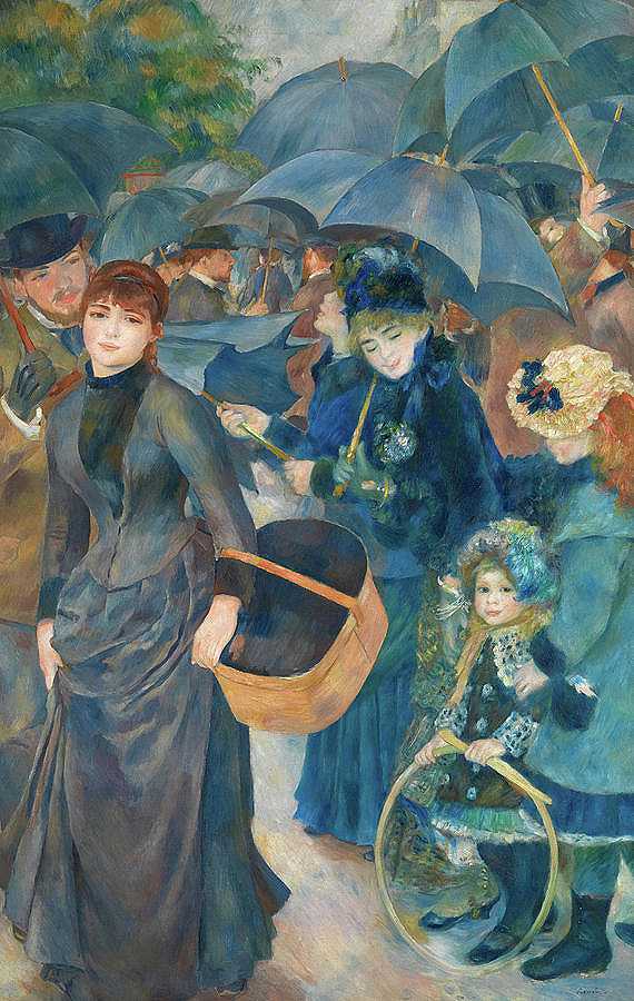 雨伞，1881-1886`The Umbrellas, 1881-1886 by Pierre-Auguste Renoir