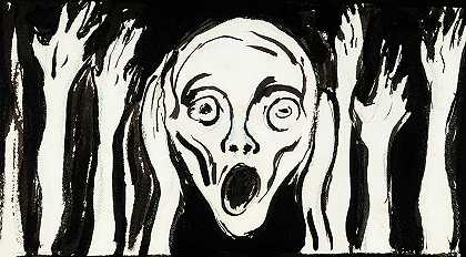 《尖叫》，1863-1944`The Scream, 1863-1944 by Edvard Munch