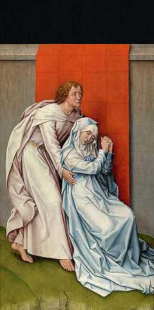 圣母玛利亚和圣约翰福音派哀悼，1460年`The Virgin and Saint John the Evangelist Mourning, 1460 by Rogier van der Weyden