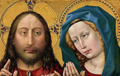 基督与圣母，1427-1432年`Christ and the Virgin, 1427-1432 by Robert Campin