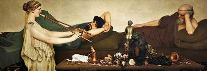 午睡或庞贝场景`La Siesta O Escena Pompeyana by Lawrence Alma-Tadema