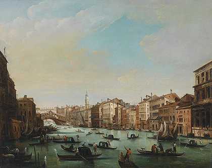 米特里亚尔托桥大威尼斯运河`Venedig Canal Grande mit Ponte Rialto by Giuseppe Bernardino Bison