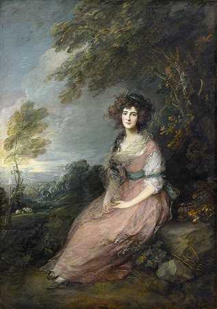 Richard Brinsley Sheridan夫人`Mrs. Richard Brinsley Sheridan (1785~1787) by Thomas Gainsborough