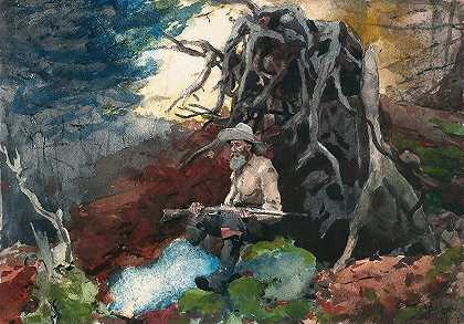篝火，阿迪朗达克`Campfire, Adirondacks (1892) by Winslow Homer