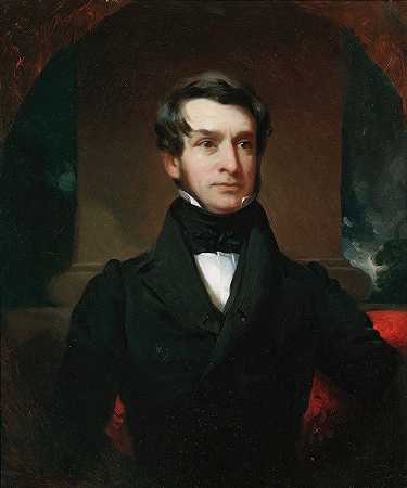 威尔克斯家族的一位绅士`A Gentleman of the Wilkes Family (ca. 1838–40) by Henry Inman