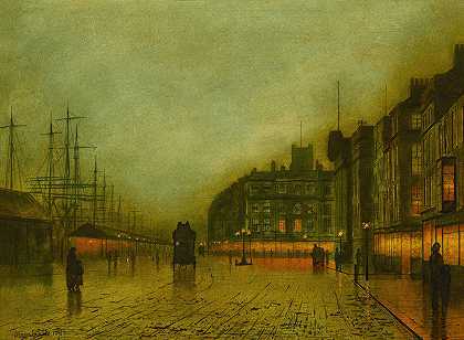 利物浦码头`Liverpool Docks (1892) by John Atkinson Grimshaw