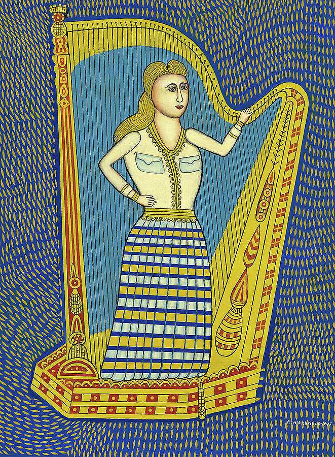 竖琴女孩II，1945年`Harp Girl II, 1945 by Morris Hirshfield