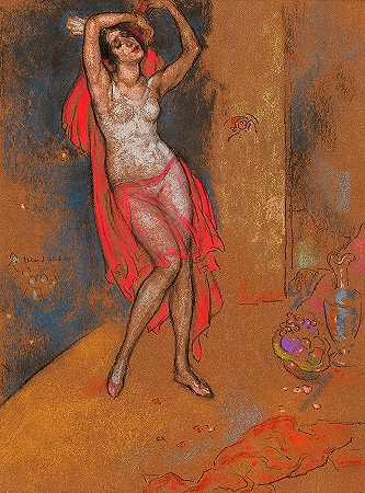 《东方奇幻》中的安娜·巴甫洛娃`Anna Pavlova in Oriental Fantasy by William Penhallow Henderson