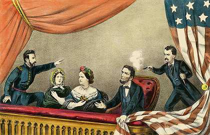 1865年亚伯拉罕·林肯总统遇刺案`Assassination of the President Abraham Lincoln, 1865 by American School
