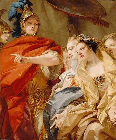 大流士的女人们祈求亚历山大的仁慈`The Women Of Darius Invoking The Clemency Of Alexander (between 1750 and 1753) by Giovanni Domenico Tiepolo
