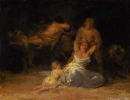 对两名妇女的暴力行为`Act of Violence against Two Women (1810 – 1812) by Francisco de Goya