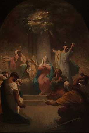 五旬节`La Pentecôte (1864) by Felix-Henri Giacomotti