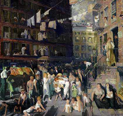 纽约市悬崖居民`Cliff Dwellers, New York City by George Bellows