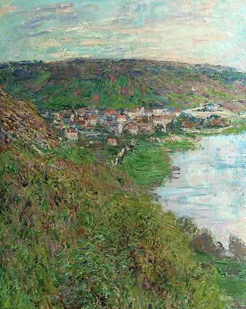 拉罗谢尔景观，法国，1880年`View of Vetheuil, France, 1880 by Claude Monet