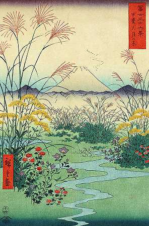 大冢和开省，1858年`Otsuki in Kai Province, 1858 by Utagawa Hiroshige