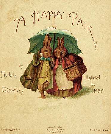 一对幸福的兔子`A Happy Pair, Rabbits by Beatrix Potter