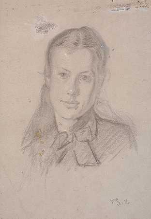 玛莎·莫勒肖像（g.M.维戈·约翰森1880）`Portræt af Martha Møller (g.m. Viggo Johansen 1880) (1876) by Viggo Johansen