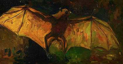 飞狐，果蝠`Flying Fox, Fruit Bat by Vincent van Gogh